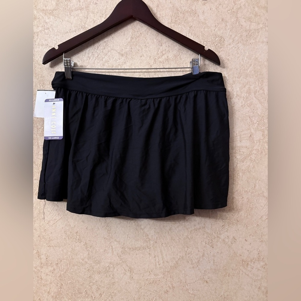 ANNE COLE SLIT SWIM PLUS SKIRT - Picture 3 of 6